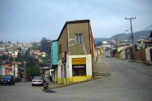 A street corner in Valparaíso, Chile