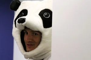 Sunlight intern Patrick in the famous Panda suit.