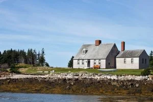 The Wyeth home seen on Benner Island, Maine.